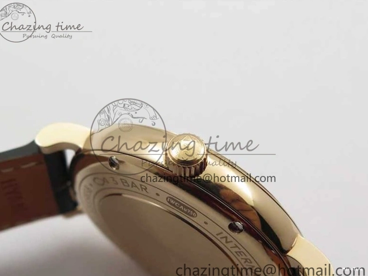 MIROTIME 1218 Durable Portofino 37mm RG V7F 1:1 Best Edition Gray Dial Diamonds Bezel on Black Leather Strap A 7089